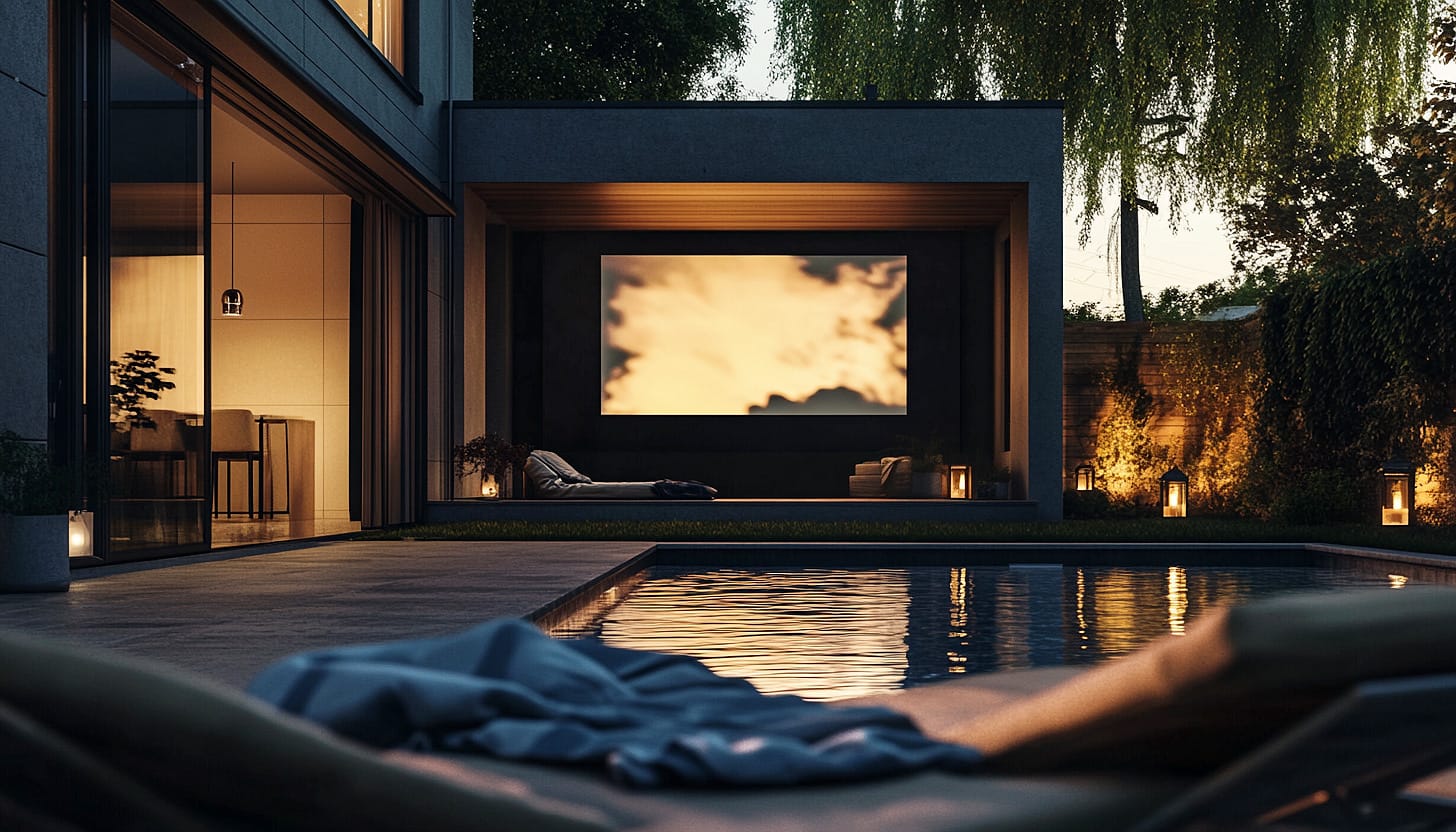 Outdoor Heimkino am Pool